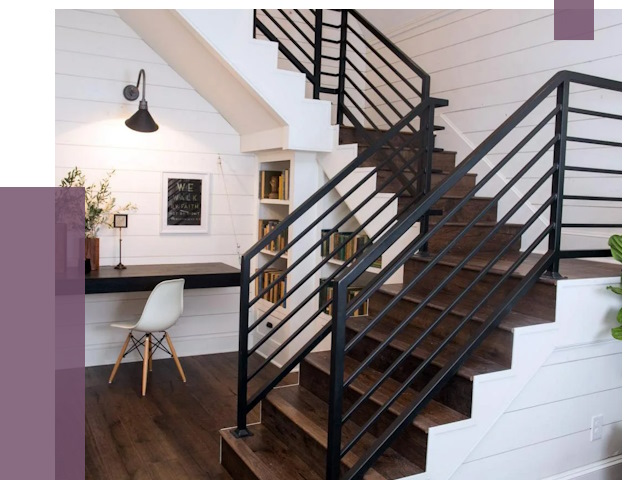 Перила для лестницы в доме в Жигулёвске от 7336 руб. — ПРОЛЁТ-Жгл