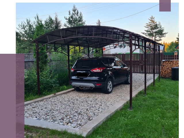 Навесы для автомобиля в Жигулёвске от 13003 руб.  | ПРОЛЁТ-Жгл