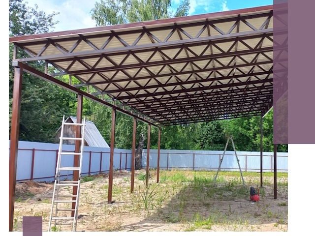 Односкатные навесы под ключ в Жигулёвске — изготовление и монтаж