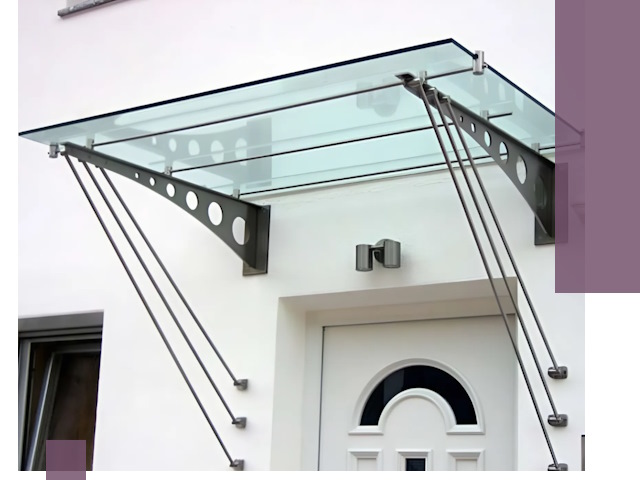 Козырьки над входом под ключ в Жигулёвске — изготовление и монтаж