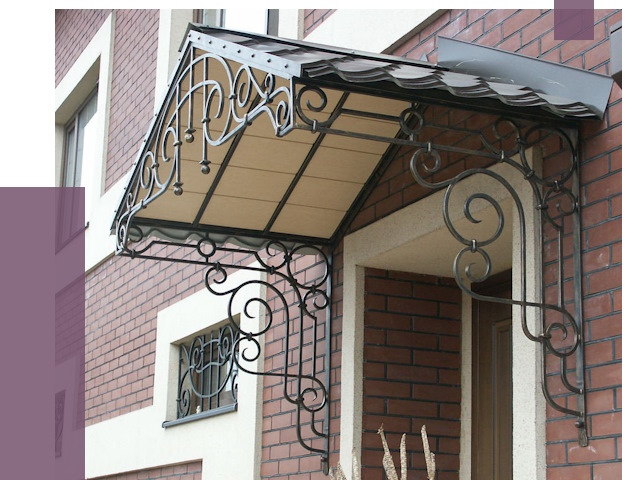 Двускатные козырьки в Жигулёвске под ключ от 12649 руб.