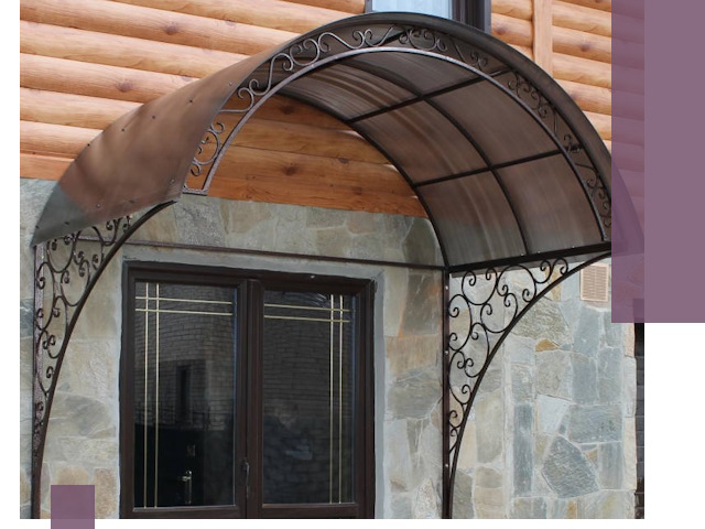 Арочные козырьки под ключ в Жигулёвске: изготовление и монтаж